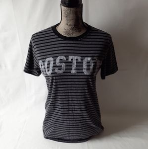 Boston women short sleeve striped shirt
